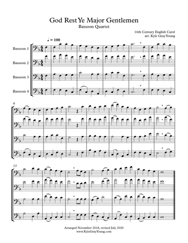 God Rest Ye Major Gentlemen - Score Only