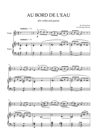 Au Bord de L'eau - Violin and Piano (D minor)