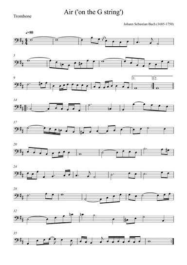 Air ('on the G string') - Trombone