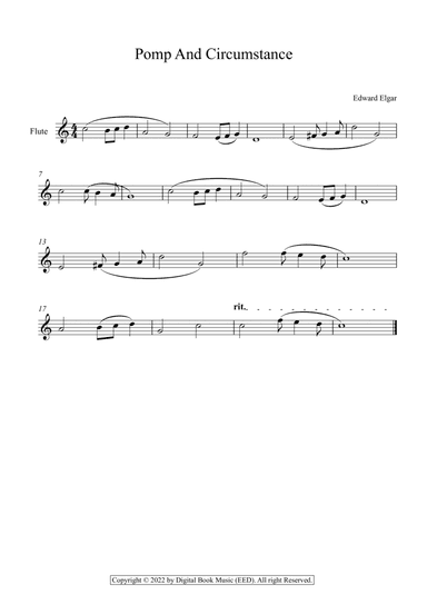 Pomp And Circumstance - Edward Elgar (Flute) C major
