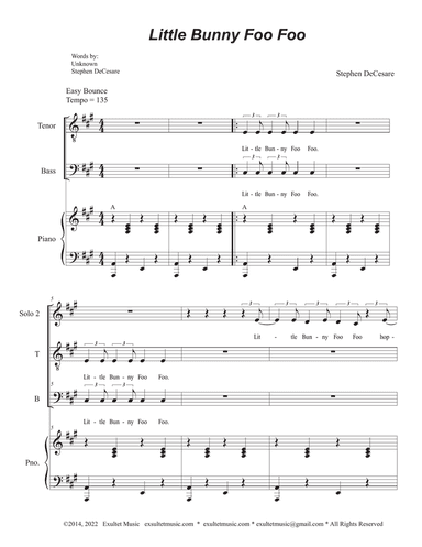 Little Bunny Foo Foo (Duet for Tenor and Bass solo)