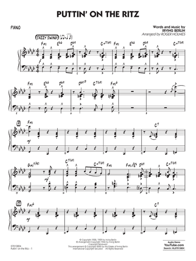 Puttin' On The Ritz (arr. Roger Holmes) - Piano