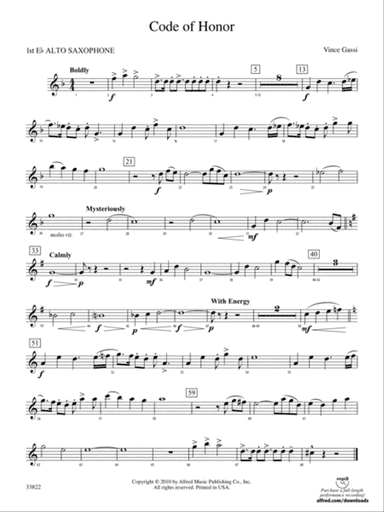 Code of Honor: E-flat Alto Saxophone