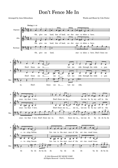 Don't Fence Me In (arr. Jane Edwardson)