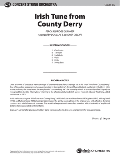 Irish Tune from County Derry: Score