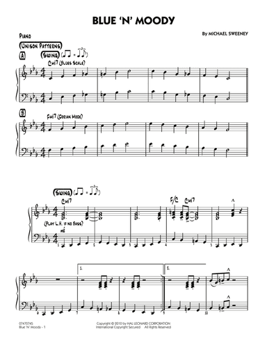 Blue 'N' Moody - Piano