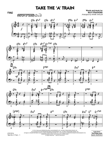 Take The 'A' Train (arr. Mark Taylor) - Piano