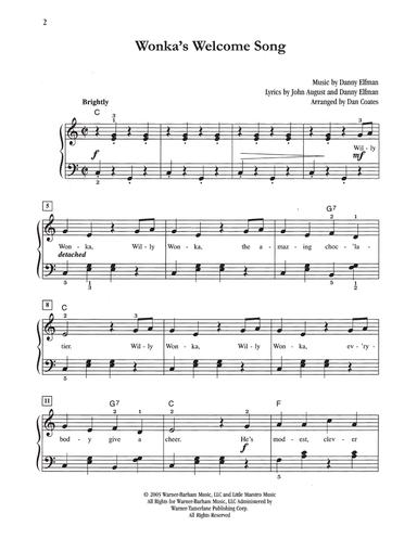 Wonka's Welcome Song (from Charlie And The Chocolate Factory) (arr. Dan Coates)