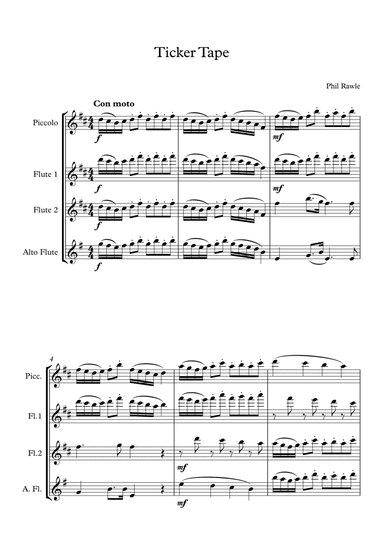 Ticker Tape - Flute Quartet