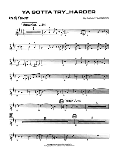 Ya Gotta Try ... Harder: 4th B-flat Trumpet