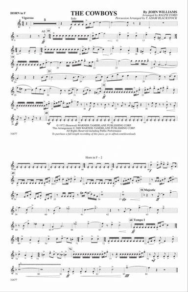 The Cowboys: 1st F Horn