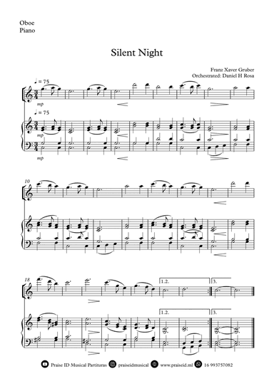 Silent Night - Christmas Carol - Oboé and Piano