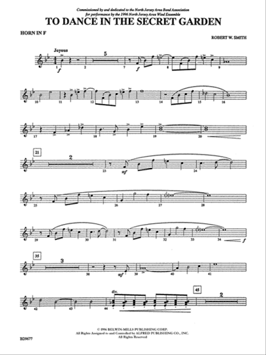 To Dance in the Secret Garden: 1st F Horn