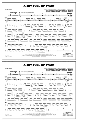 A Sky Full of Stars (arr. Matt Conaway) - Snare Drum