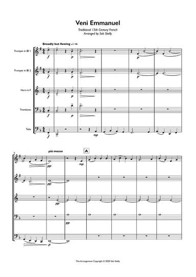 O Come Emmanuel for Brass Quintet