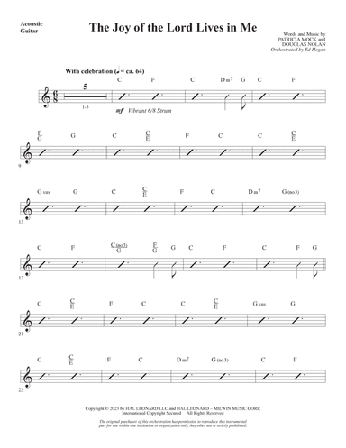 The Joy Of The Lord Lives In Me - Guitar