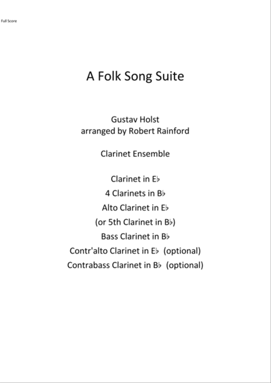 A Folk Song Suite