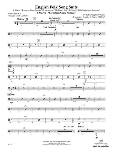 English Folk Song Suite: 2nd Percussion