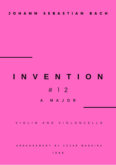Invention No.12 in A Major - Violin and Cello (Full Score and Parts)