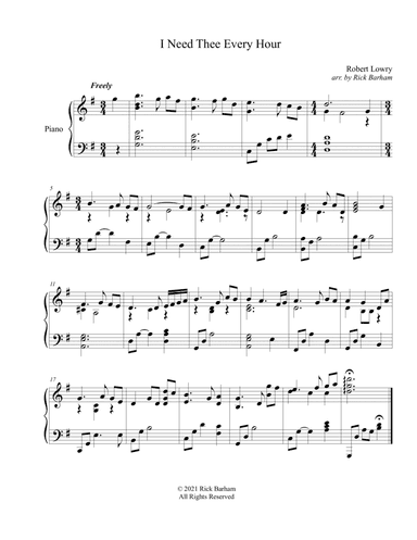 I Need Thee Every Hour