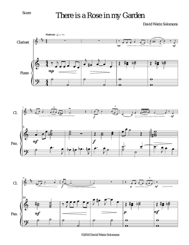 There is a Rose in my Garden for clarinet and piano
