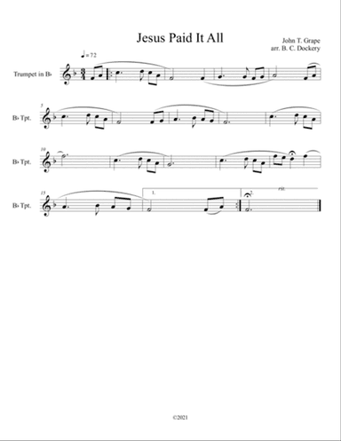 Jesus Paid It All (trumpet solo)