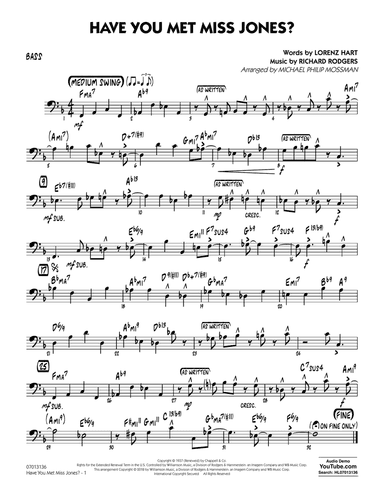Have You Met Miss Jones? (arr. Michael Mossman) - Bass