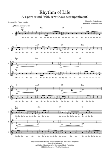 Rhythm of Life (arr. Fiona Lander)
