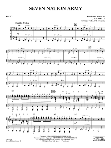 Seven Nation Army (arr. Larry Moore) - Piano