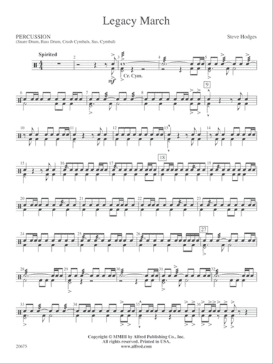 Legacy March: 1st Percussion