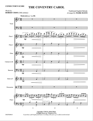 The Coventry Carol: Score