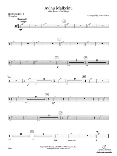 Avinu Malkeinu: 2nd Percussion