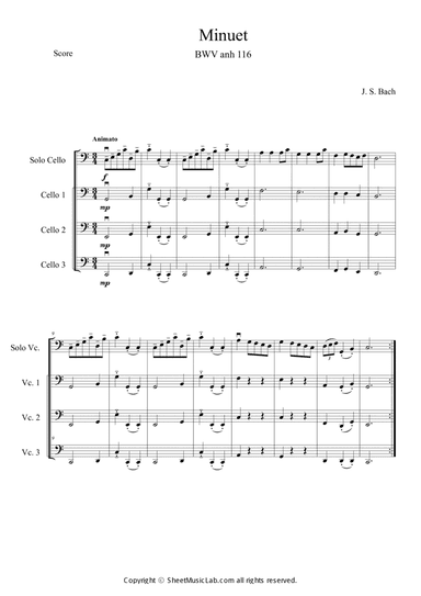 Minuet BWV anh 116 in C