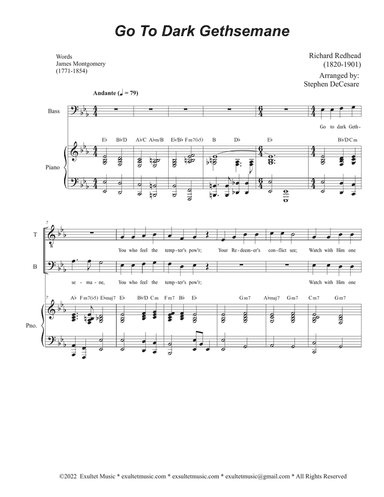 Go To Dark Gethsemane (2-part choir - (TB)