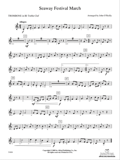 Seaway Festival March: (wp) 1st B-flat Trombone T.C.