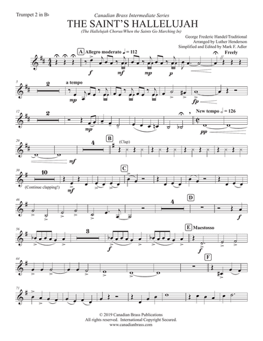 The Saints' Hallelujah (Intermediate) - Bb Trumpet 2