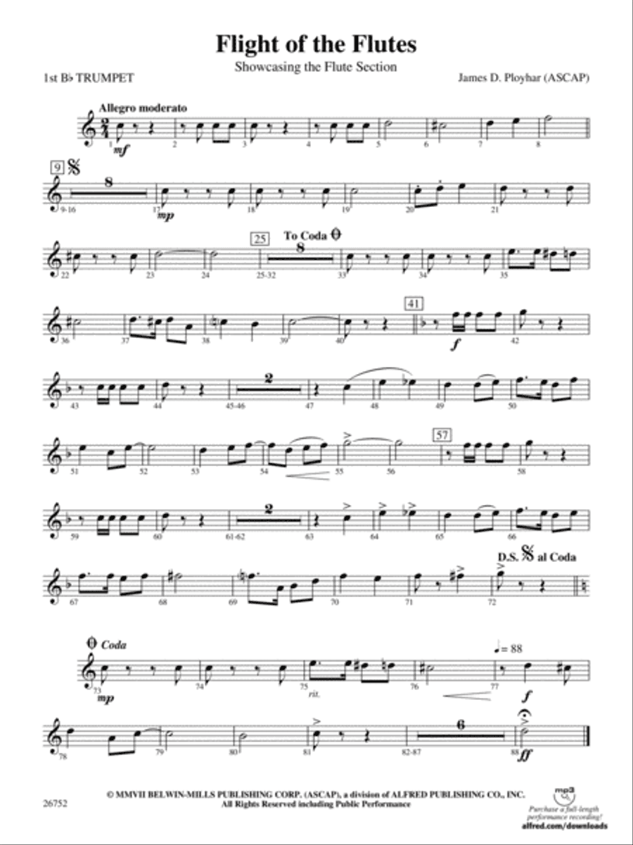 Flight of the Flutes (Showcasing the Flute Section): 1st B-flat Trumpet