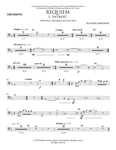 Requiem (Chamber Orchestra) - Trombone