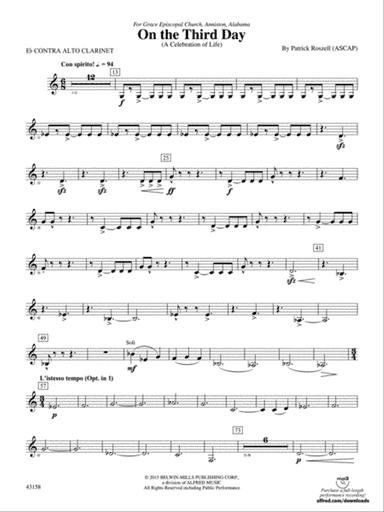 On the Third Day: E-flat Contra-Alto Clarinet
