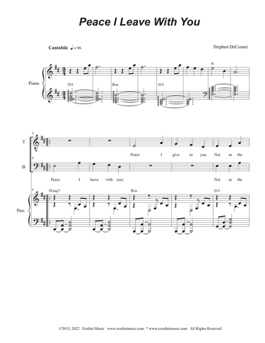 Peace I Leave With You (Duet for Tenor and Bass solo)