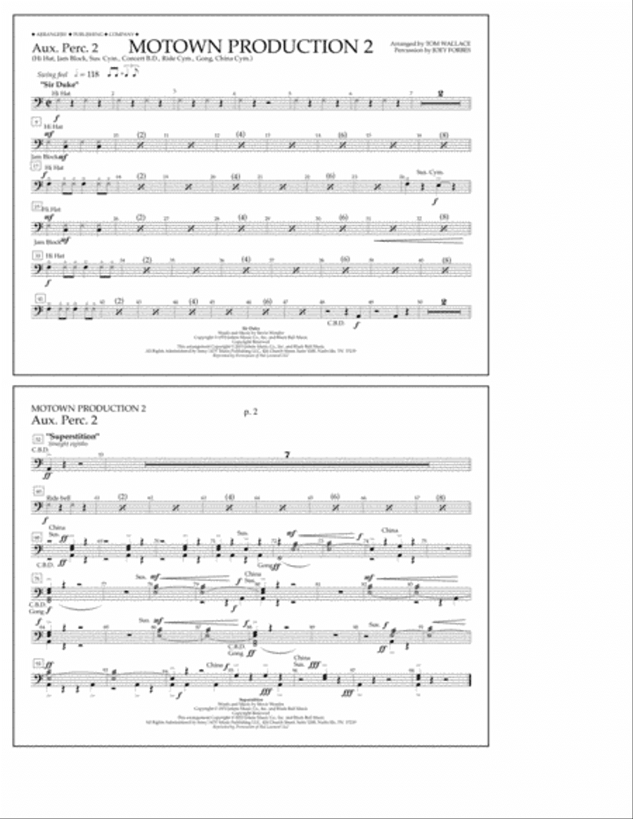 Motown Production 2 (arr. Tom Wallace) - Aux. Perc. 2