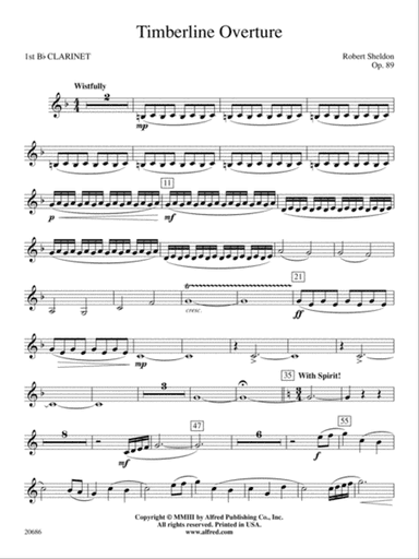 Timberline Overture: 1st B-flat Clarinet