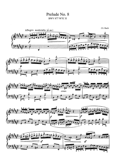 Bach Prelude and Fugue No. 8 BWV 877 in E-flat Minor The Well-Tempered Clavier Book II