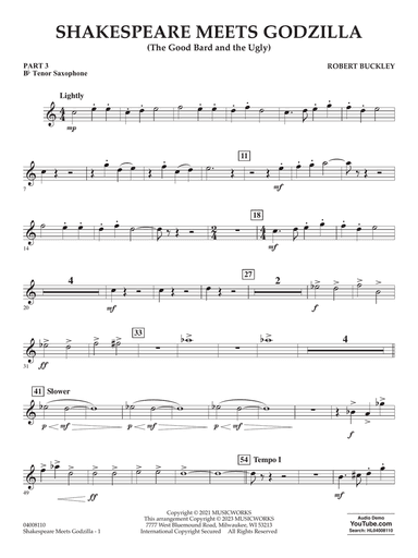 Shakespeare Meets Godzilla (The Good Bard and the Ugly) - Pt.3 - Bb Tenor Saxophone