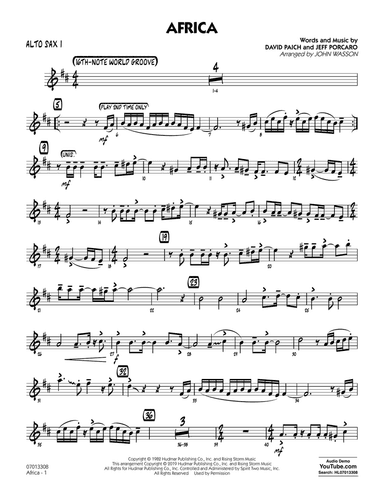Africa (arr. John Wasson) - Alto Sax 1