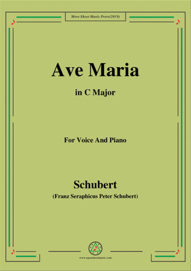 Schubert-Ave maria in C Major,for voice and piano