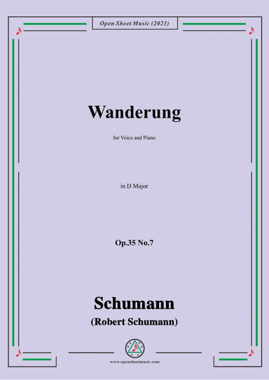 Schumann-Wanderung,Op.35 No.7 in D Major