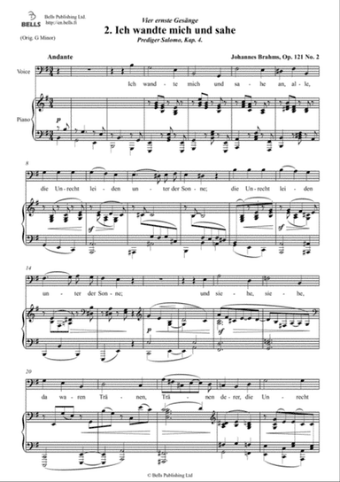Ich wandte mich, Op. 121 No. 2 (E minor)