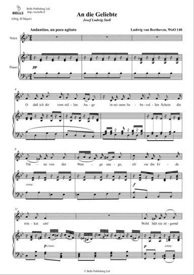 An die Geliebte, WoO 140 (B-flat Major)