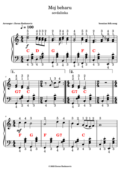 Moj beharu - for accordion